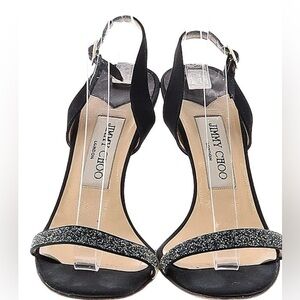 Jimmy Choo Black and Silver Stiletto Heels